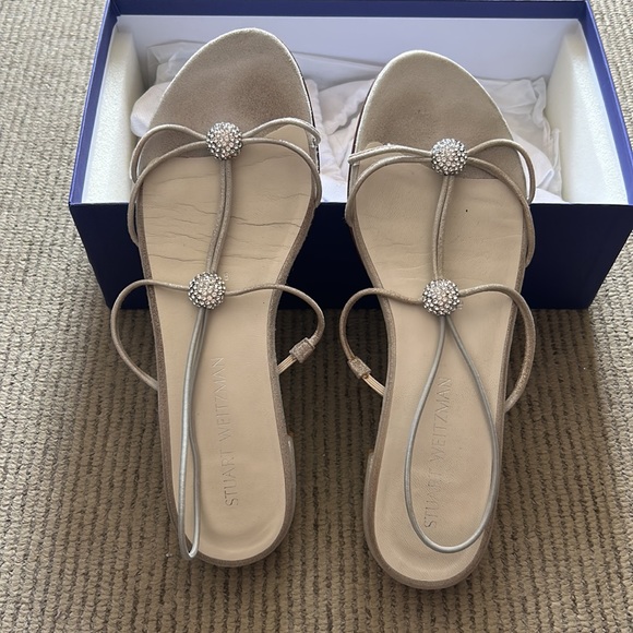 Stuart weitzman - silver crystal sandals/flat - Picture 3 of 9